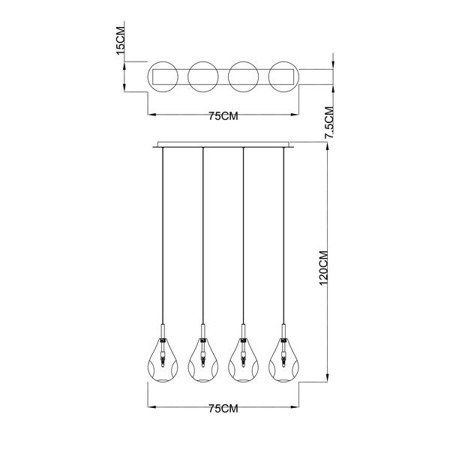 Lampa wisząca Zuma Line MD1921-4A-CLEAR Bastoni