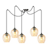 Lampa wisząca LEVEL 5 BL MIODOWY Emibig 758/5 czarny/złoty