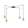Lampa wisząca TRAKER 4 BL/GOLD Emibig 526/4 czarny/złoty