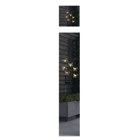 Lampa zewnętrzna Zuma Line VK018G-2 LAMPA ZEWNĘTRZNA SOLARNA MOTYLE SREBRNA/SILVER