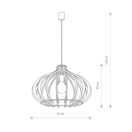 Lampa wisząca IKA D Nowodvorski 4174 drewniany