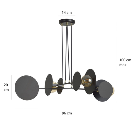 Lampa wisząca IDEA 4 BLACK Emibig 792/4 czarny