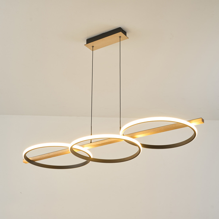 Lampa wisząca Zuma Line MD3913-3-3BWLT ALMERIA LAMPA WISZĄCA CZARNA-DREWNO/BLACK-WOOD