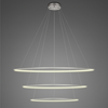 Lampa wisząca Ledowe Okręgi No.3 100cm 3k srebrna