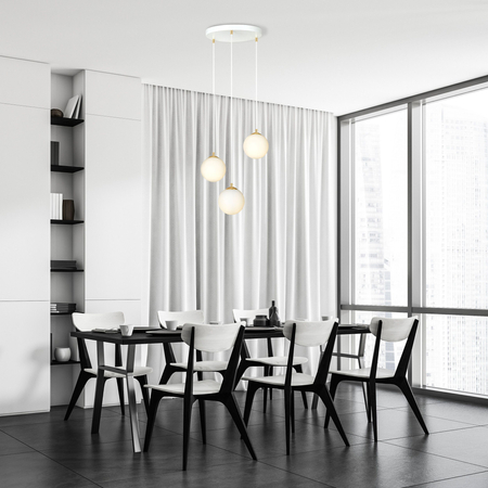 Lampa wisząca ROYAL 3 Emibig 1244/3 biały/złoty