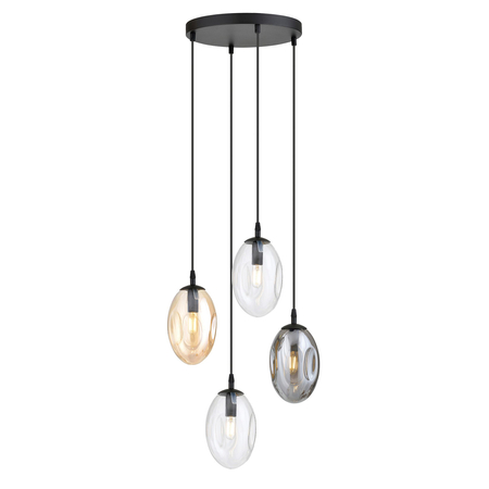 Lampa wisząca ASTRAL 4 Emibig 1268/4PREM czarny/złoty