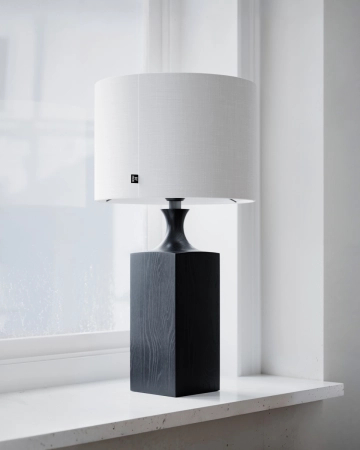 Lampa stołowa By Rydens Woody H56 cm E27 czarny/biały