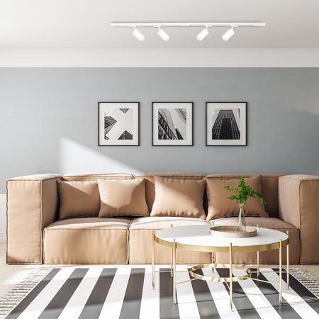 Milagro Zestaw Szynoprzewód 4xPipe Ring GU10 + Prowadnica 2x1m + Złączki - Biały ML1688 BIAŁY