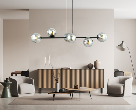 Lampa wisząca ROSSI 6 BL GRAFIT Emibig 875/6 czarny