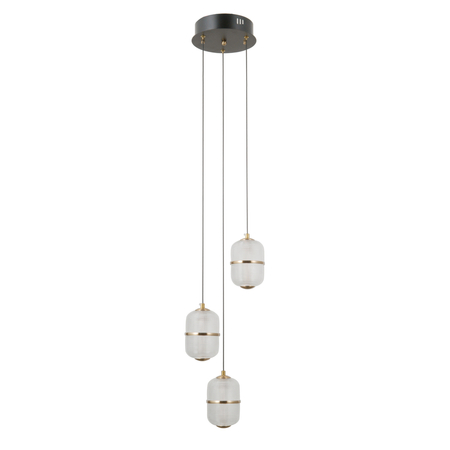 Lampa wisząca Italux Alani PND-34375-3-BK Czarny mat, złoty