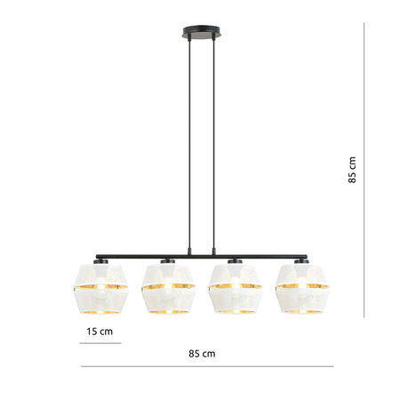 Lampa wisząca MALIA 4 Emibig 1184/4 biały/czarny