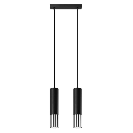 Sollux Lighting Lampa wisząca LOOPEZ 2 czarny/chrom SL.0941