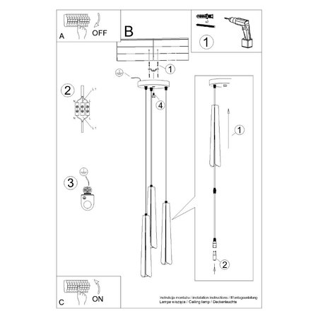 Sollux Lighting Lampa wisząca QUAD 1 biały SL.0062