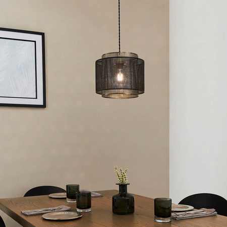 Lampa wisząca Endon Lighting Plexus 72831 czarny/mosiądz