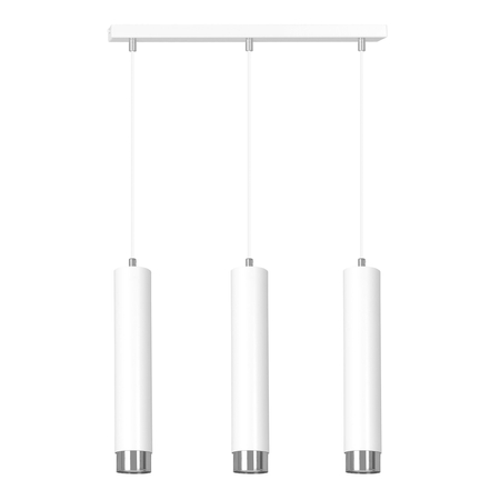 Lampa wisząca KIBO 3 WH/CHROME Emibig 641/3 biały/chrom