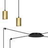 Lampa wisząca TRAKER 4 BL/GOLD Emibig 526/4 czarny/złoty