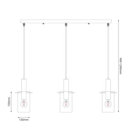 Milagro Lampa wisząca Arcadia Gold 3xE27 ML1817 CZARNY + ZŁOTY