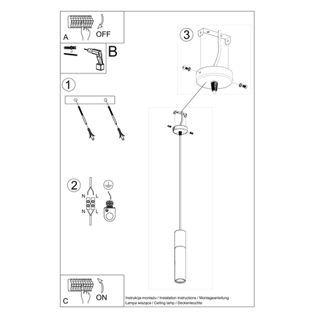 Sollux Lighting Lampa wisząca BORGIO 1 biały SL.0647