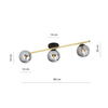 Lampa sufitowa SPLENDI 3 Emibig 1246/3 czarny/złoty