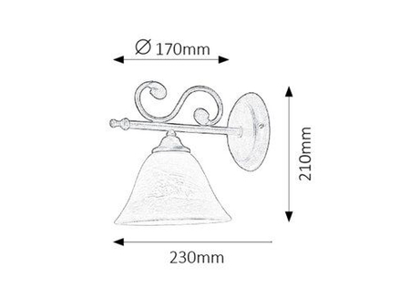 Kinkiet Rabalux Dorothea 7771 czarny matowy