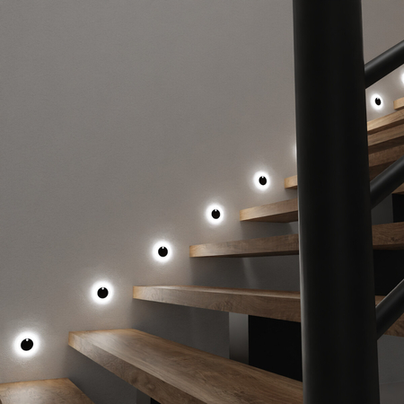 Eko-Light Oprawa schodowa OTI BLACK Barwa Neutralna 4000K 12V z czujnikiem ruchu EKS6901 CZARNY / BIAŁY