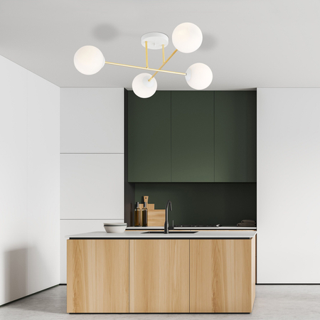 Lampa sufitowa MAGNUM 4 Emibig 1234/4 biały/złoty