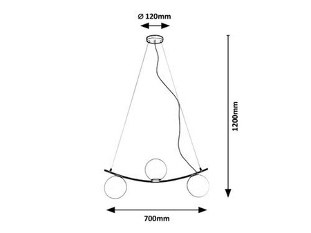 Lampa wisząca Rabalux Aslan 3469 czarny matowy