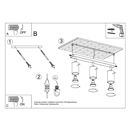 Sollux Lighting Plafon RING 3L zielony oliwkowy SL.1502