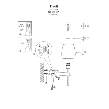 Kinkiet Tivoli 1xE27 chrom LP-1133/1W CH