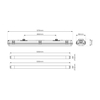 Eko-Light Zestaw Oprawa Hermetyczna 2x120cm + Odbłyśnik EKH1300 Szary