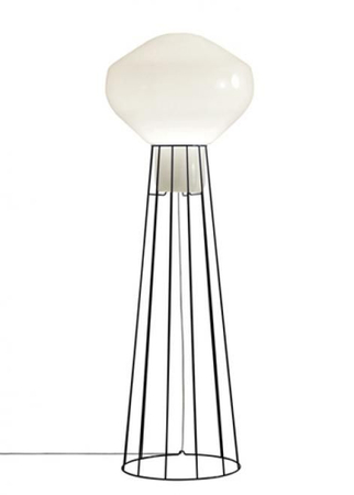 Lampa podłogowa Fabbian F27C0324 Aerostat Pavim Ø 430 Cromo Nero