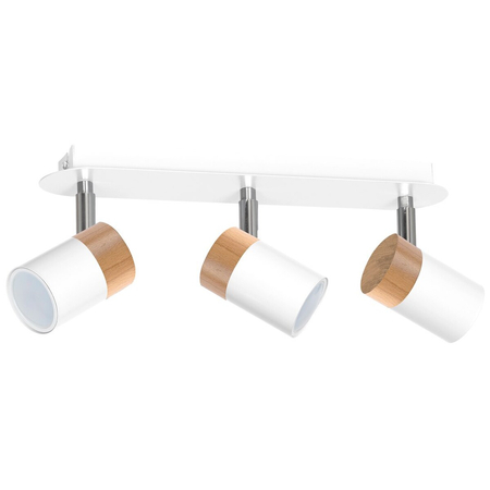 Milagro Lampa sufitowa Joker 3xGU10 Biały/Drewno MLP6300 BIAŁY