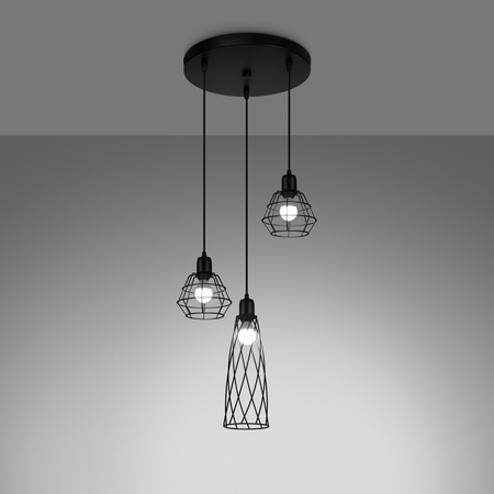 Sollux Lighting Lampa wisząca SUBA 4L czarna SL.1167