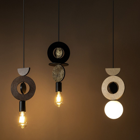 Lampa wisząca Nowodvorski DROPS WOOD E 11177 Czarny Złoty
