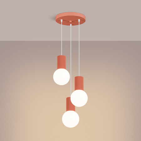 Sollux Lighting Lampa wisząca HALO 3P brzoskwiniowa SL.1755