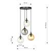 Lampa wisząca COSMO 4 BL PREMIUM MIX Emibig 714/4PREM czarny/złoty