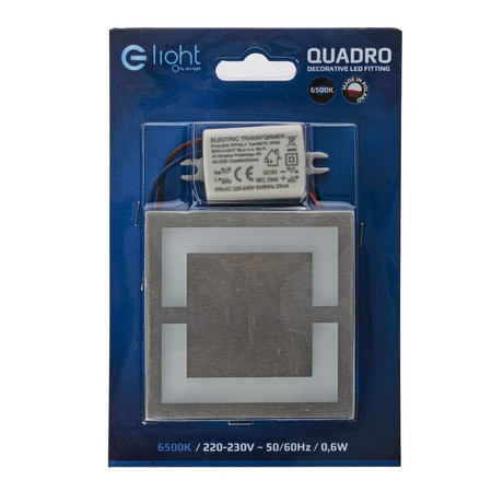 Eko-Light Oprawa schodowa QUADRO Barwa Zimna 6500K EKS0965 BIAŁY / SREBRNY