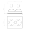 Spot Astro Trimless Square Twin Adjustable 1248022 Matowy Biały