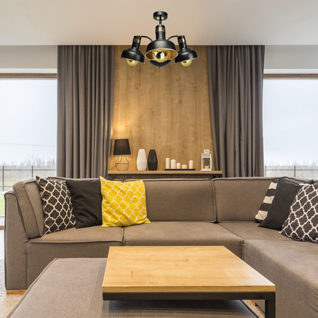 Milagro Lampa sufitowa MARGO BLACK/GOLD 3xE27 MLP6211 CZARNY / ZŁOTY