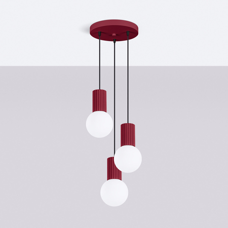 Sollux Lighting Lampa wisząca HALO 3P burgund SL.1750