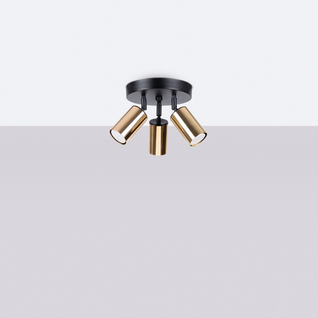 Sollux Lighting Plafon WINX 3P czarny/złoty SL.1385