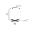 Lampa natynkowa AQForm Tuba 50 LED 230V Surface Biały Struktura