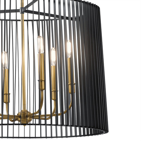 Żyrandol / Lampa wisząca Linara - 6 źródeł światła Quintiesse QN-LINARA-6P-BK