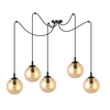 Lampa wisząca GIGI 5 BL MIODOWY Emibig 938/5 czarny/złoty
