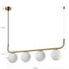 Lampa wisząca Alisa 4xE14 złota/biała LP-005/4L GD