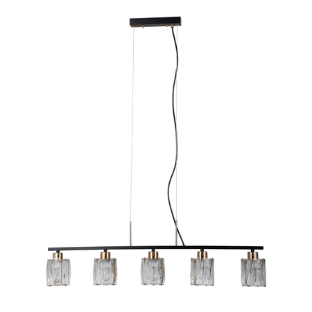 Lampa wisząca Italux Simona PND-40814-5-BK-HBR Czarny mat, chrom