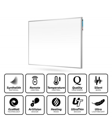 Panel grzewczy Cronos z WiFi i pilotem 300W kolor ramki srebrny