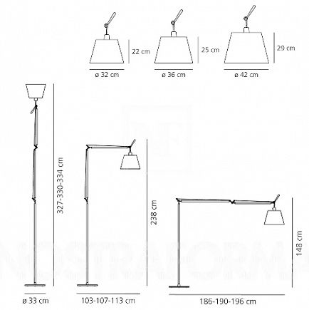 Lampa podłogowa Artemide 0564030A Tolomeo Mega LED