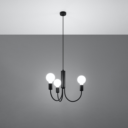 Sollux Lighting Żyrandol PICCOLO 3 czarny SL.0856