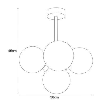 Lampa sufitowa Kaja INEZ K-5361 czarny, biały